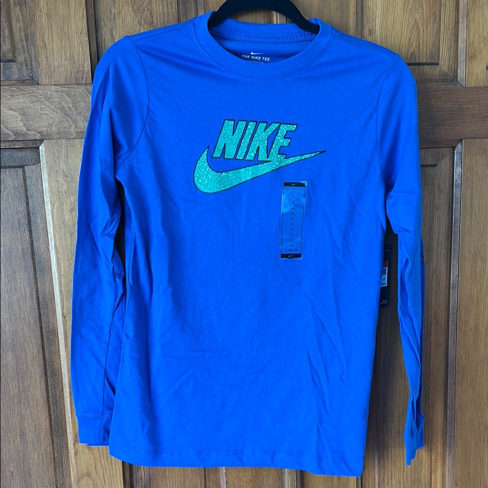 NWT. Boys. Nike Blue Long Sleeve Shirt